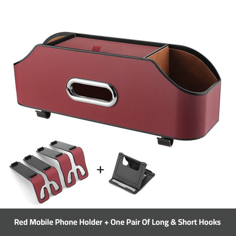 Red Car Seat Headrest Storage Organizer Box.