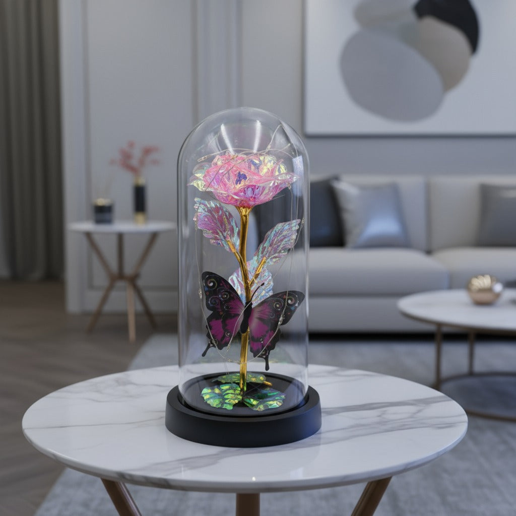 A Rose Flower Gift is Placed at Living Area