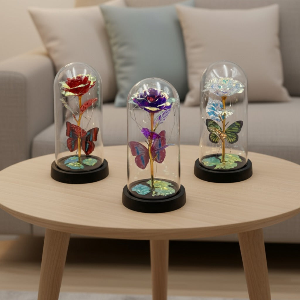 Three Different Variants Of Rose Flower Gift.