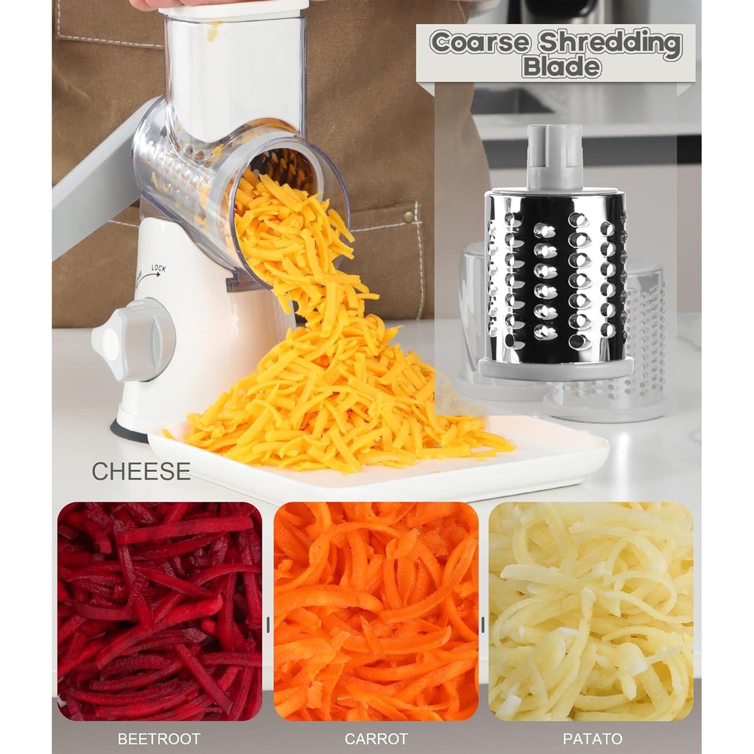 Someone using a Cutting Shredder with 3 Blades