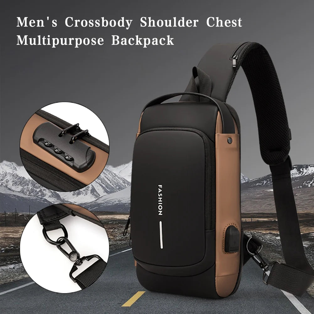 Fashion Travel Crossbody Bag Anti-Theft Shoulder Sling Bag with USB Port