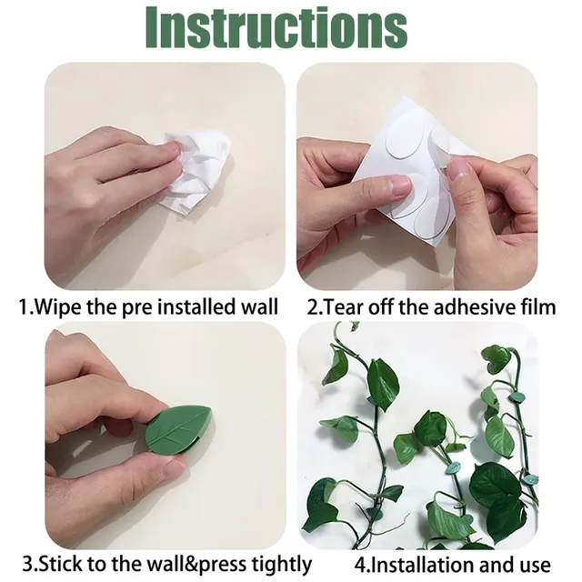 Plant Climbing Wall Fixture Clips, Self-Adhesive Invisible Support Hook for Wiring