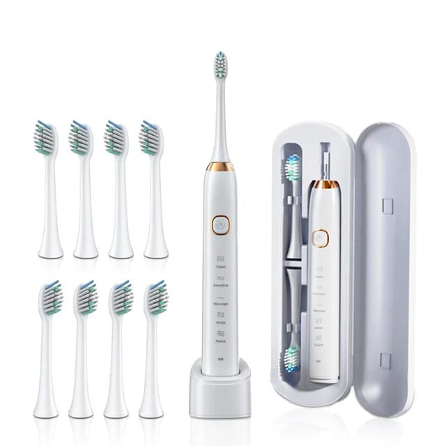 SONIC 5 Mode Electric Toothbrush In White Color.