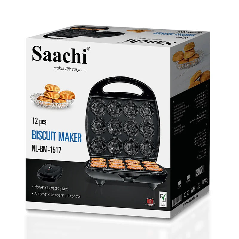 Box of Saachi 12PCS Biscuit Maker, Non-Stick Automatic Baking Machine