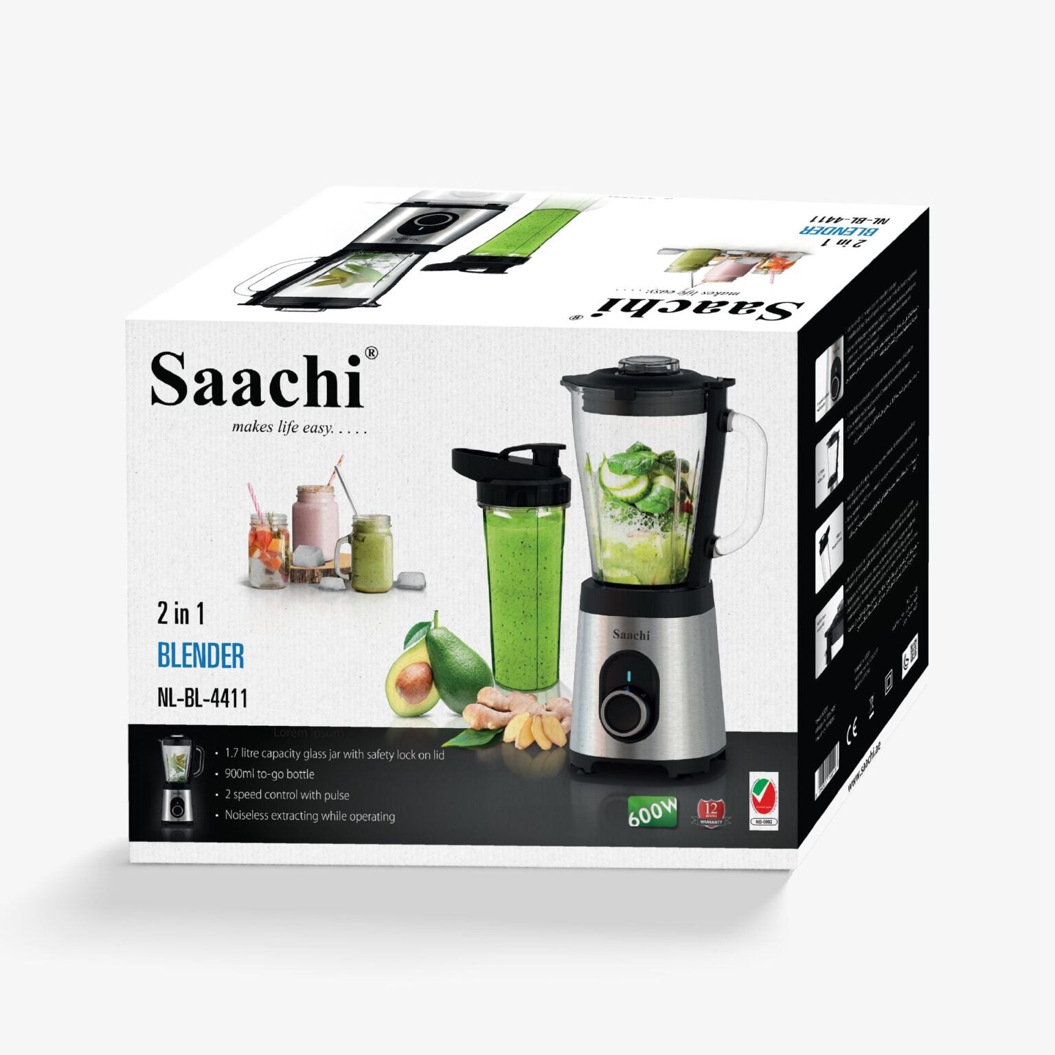 Package Of Saachi 2-in-1 Blender NL-BL-4411.
