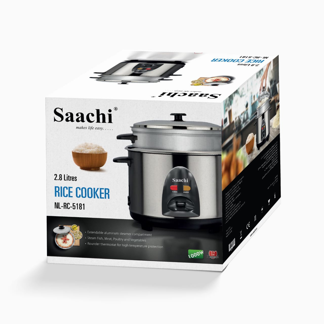 Pack Of Saachi 2.8L Electric Rice Cooker.