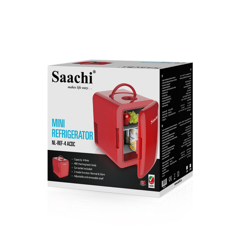 Package Of Saachi 4L Mini Refrigerator - NL-REF-4 ACDC.