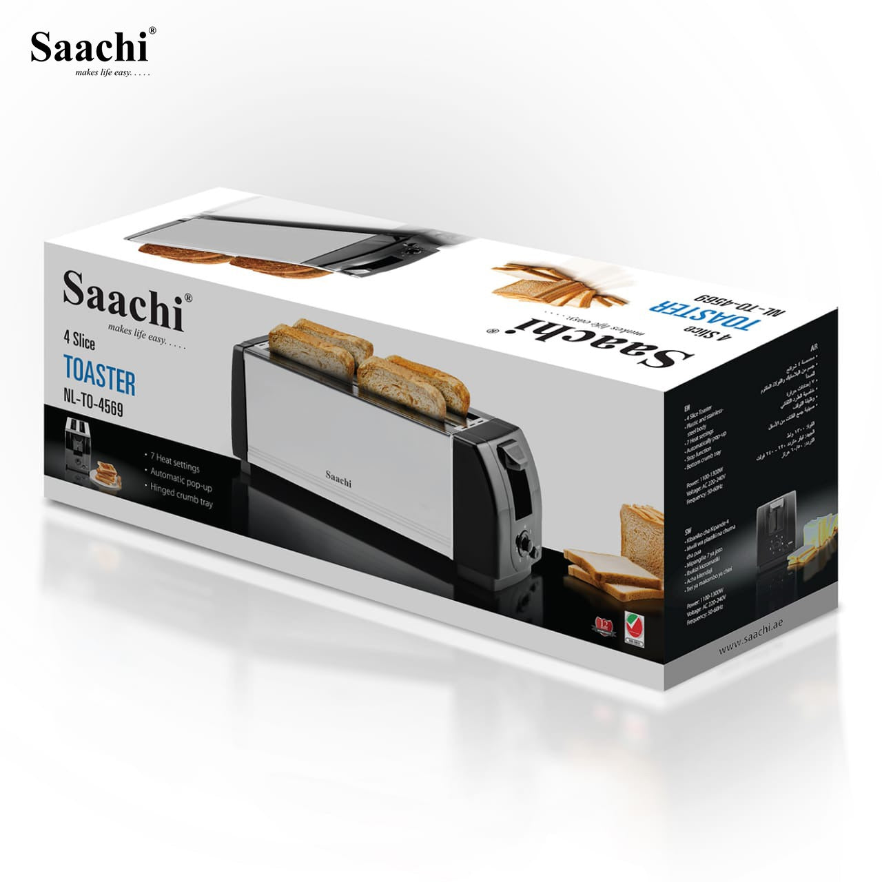 A Package Of Saachi 4 Slice Toaster NL-TO-4569.