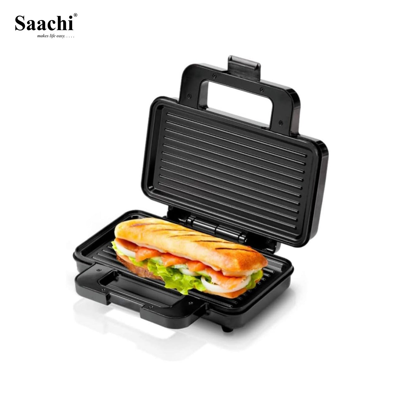 Saachi Sandwich Grill Maker NL-SM-4663 with Sandwich in Making.