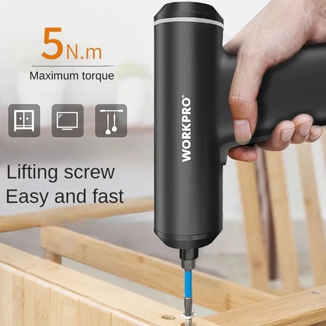 Screwing Using Mini Electric Screwdriver.