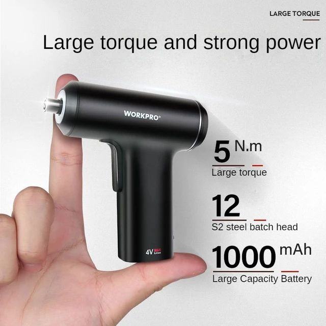 Mini Electric Screwdriver Holding in Hands.