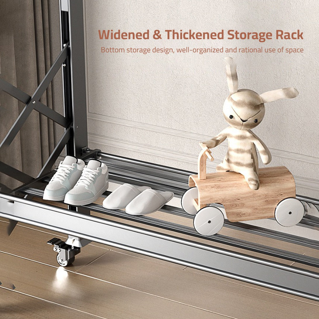 Shoes Sand Sandals Are Arranged on Double Rod Cloth Drying Stand.