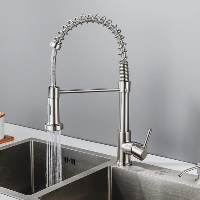 Silver Kitchen Sink Mixer Tap.