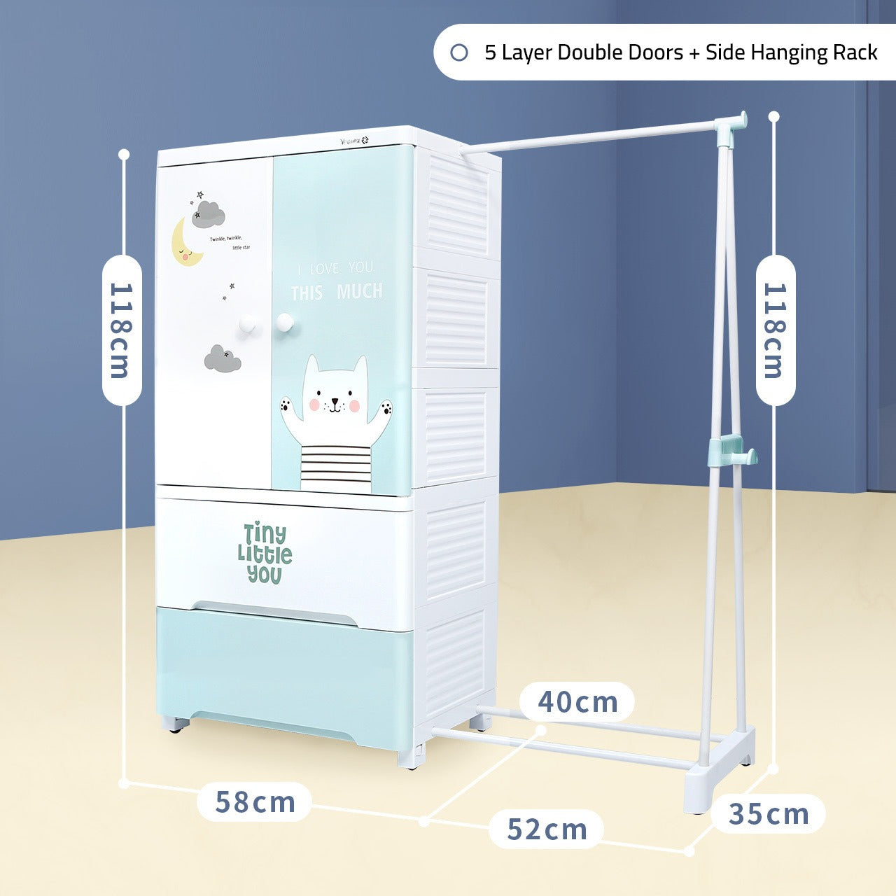 Size Of Baby Multi-Layer Drawer Type Wardrobe Shelf.