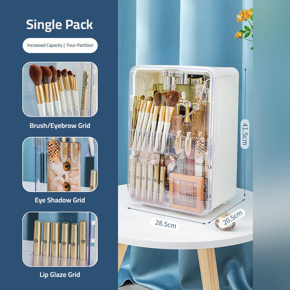 Size Of Makeup Storage Box Organized With Cosmetics and Makeup Items.