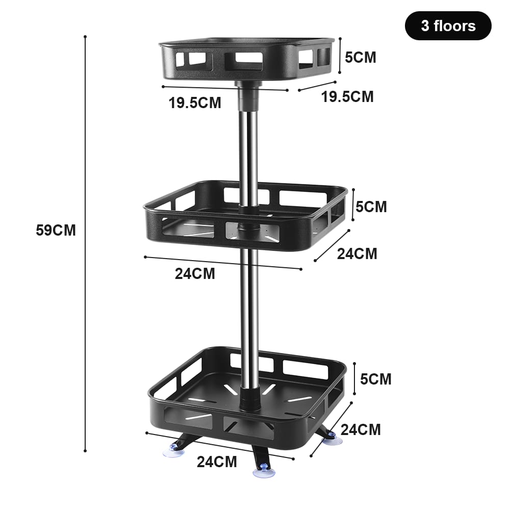 Size Of Rotating Kitchen Storage Rack.