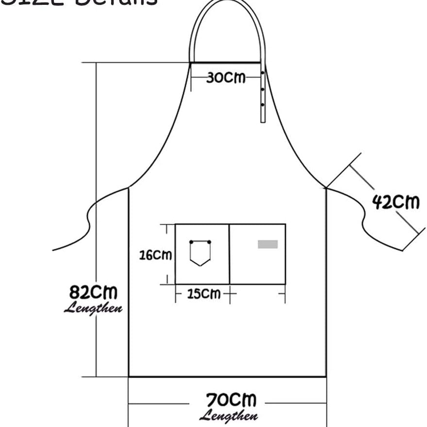 Size Of Unisex Adjustable Kitchen Chef Apron.