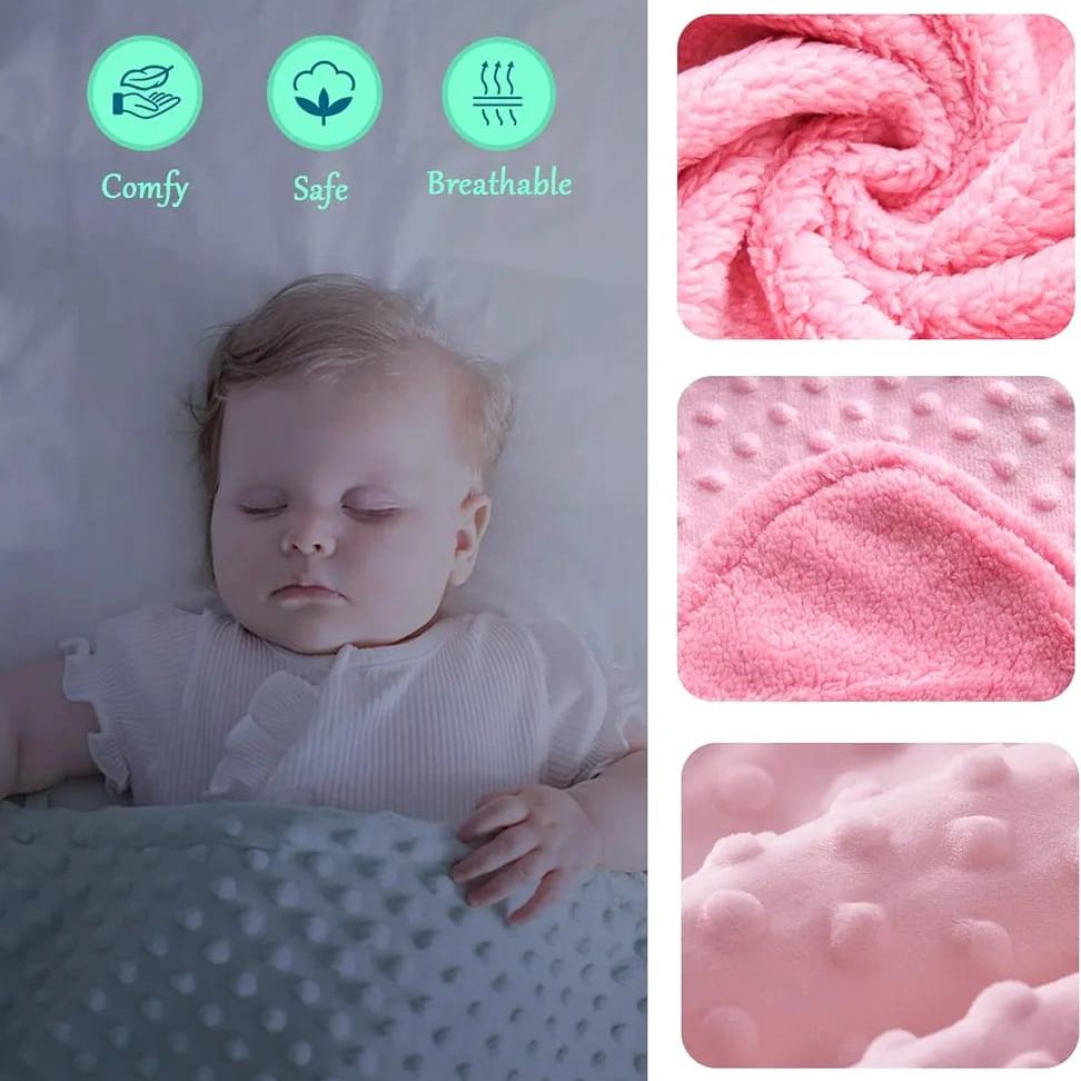 A Baby is Sleeping On the Super Soft Newborn Baby Swaddle Blanket.