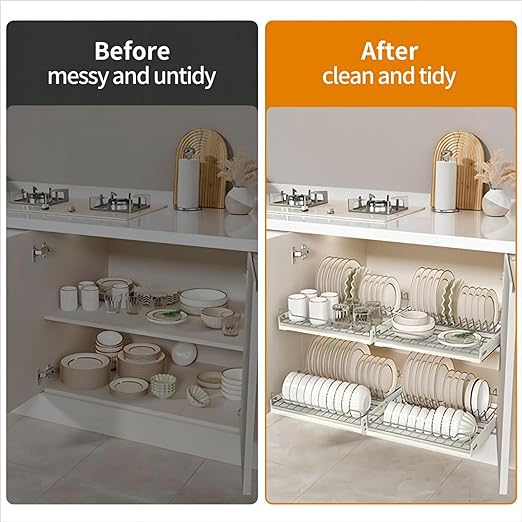 Pull-out Storage Rack for Kitchen Cabinets - Under Sink Organizers And Storage Drawer