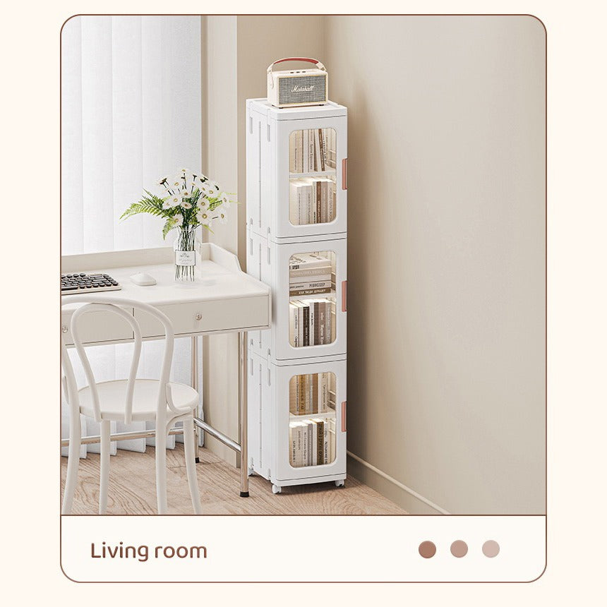 Narrow Tall Floor Storage Cabinet placed in the living room