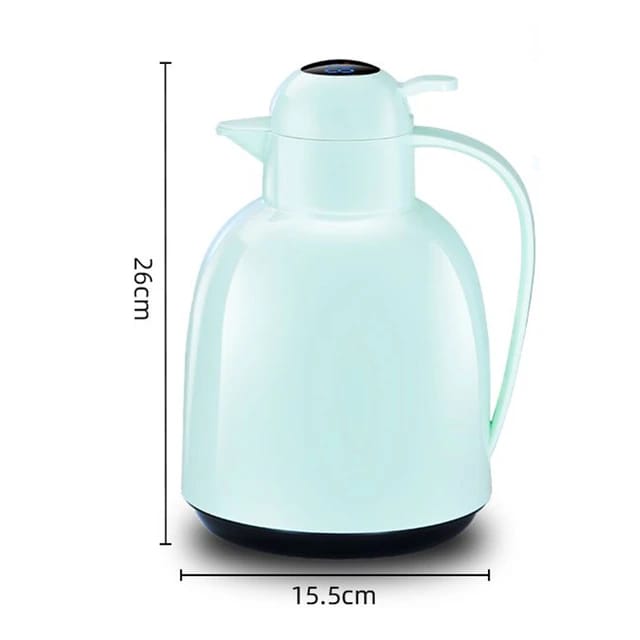 LED Temperature Display Vacuum Insulated Flask in blue color with its size