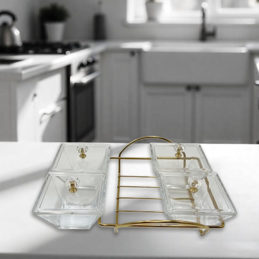Snack Serving Tray with Acrylic Lid.