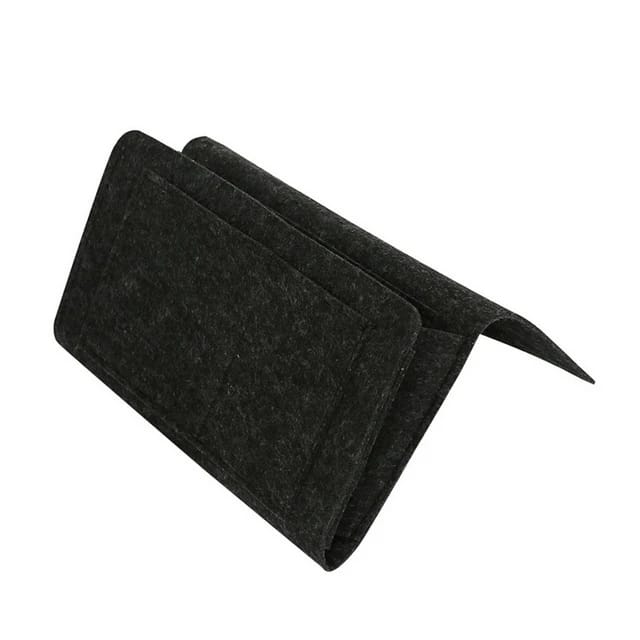 Felt Bedside Storage Bag in black color