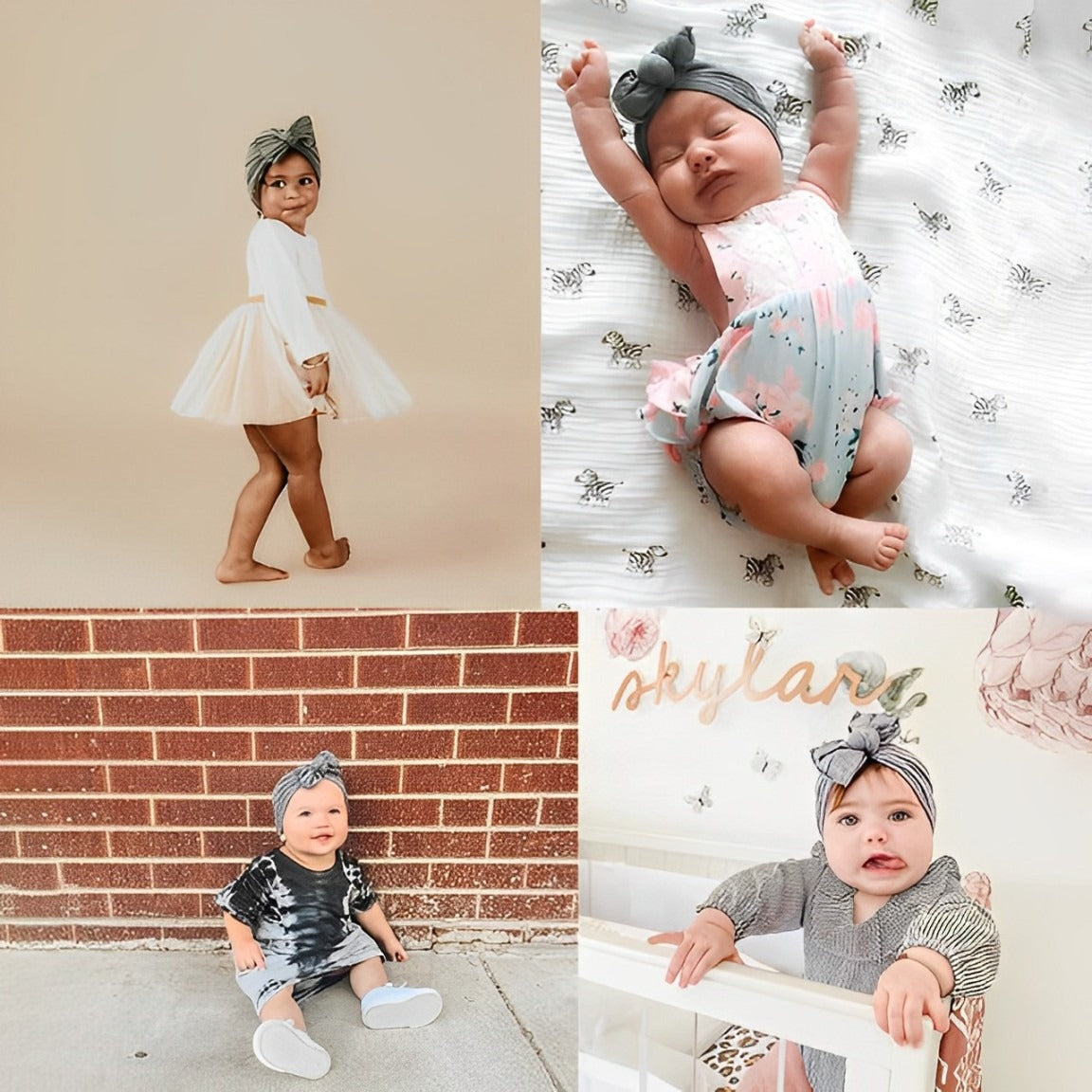 Cute Babies With Soft Headband.