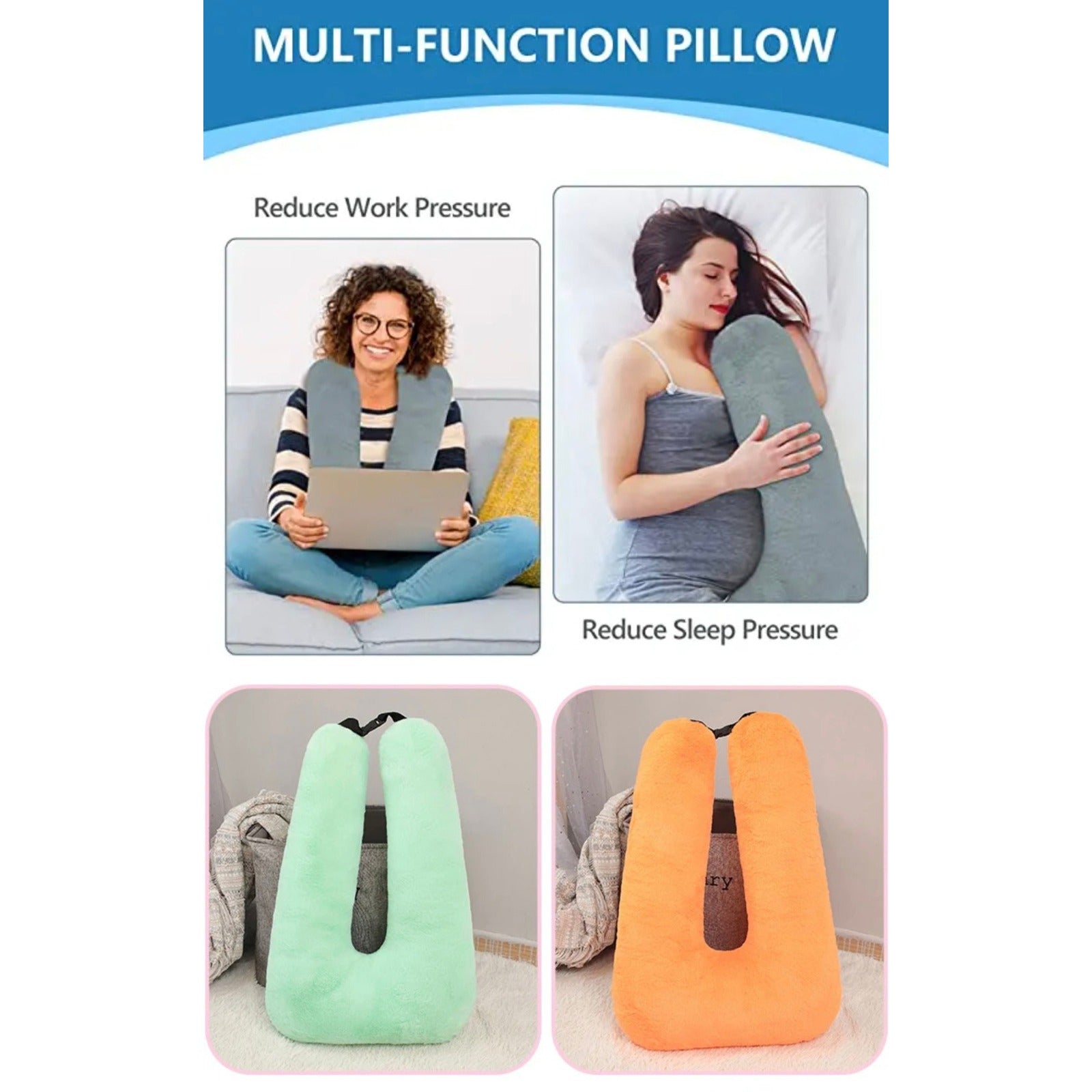 Different Ladies are Using Soft U-Shaped Travel Neck Pillow at Different Scenarios.