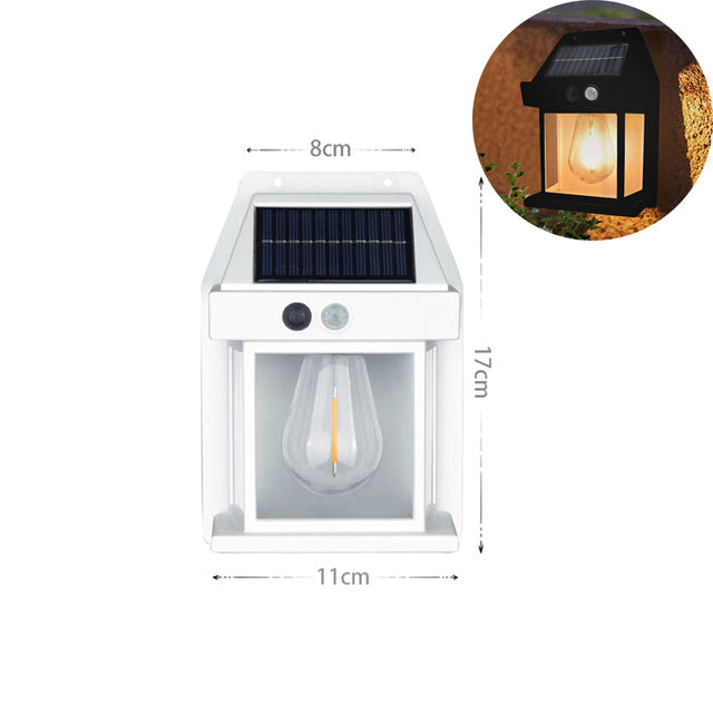 Solar LED Outdoor Wall Lamp, IP65 Waterproof Vintage Style Solar Yard Lamp