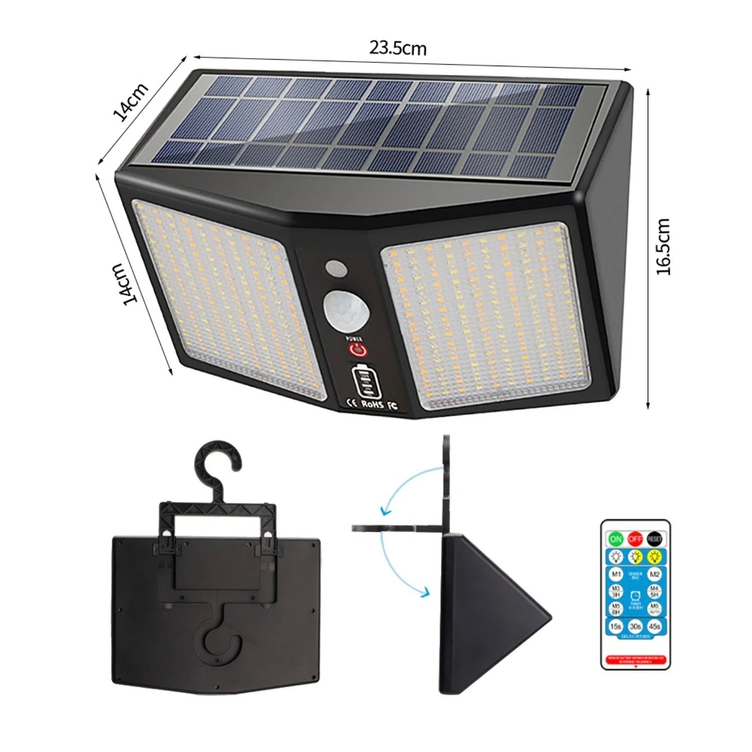 Size Details Of Solar Security Light.