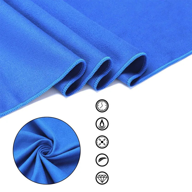 Quick Dry Microfiber Towel in a blue color