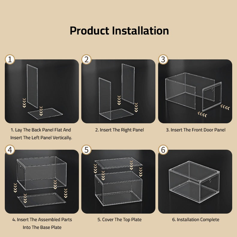 Installation Of Stackable Transparent Shoe Box Organizer.