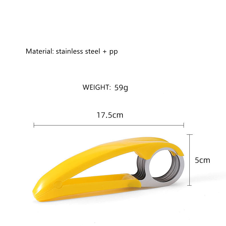 Stainless Steel Banana Cutter Slicer with its size