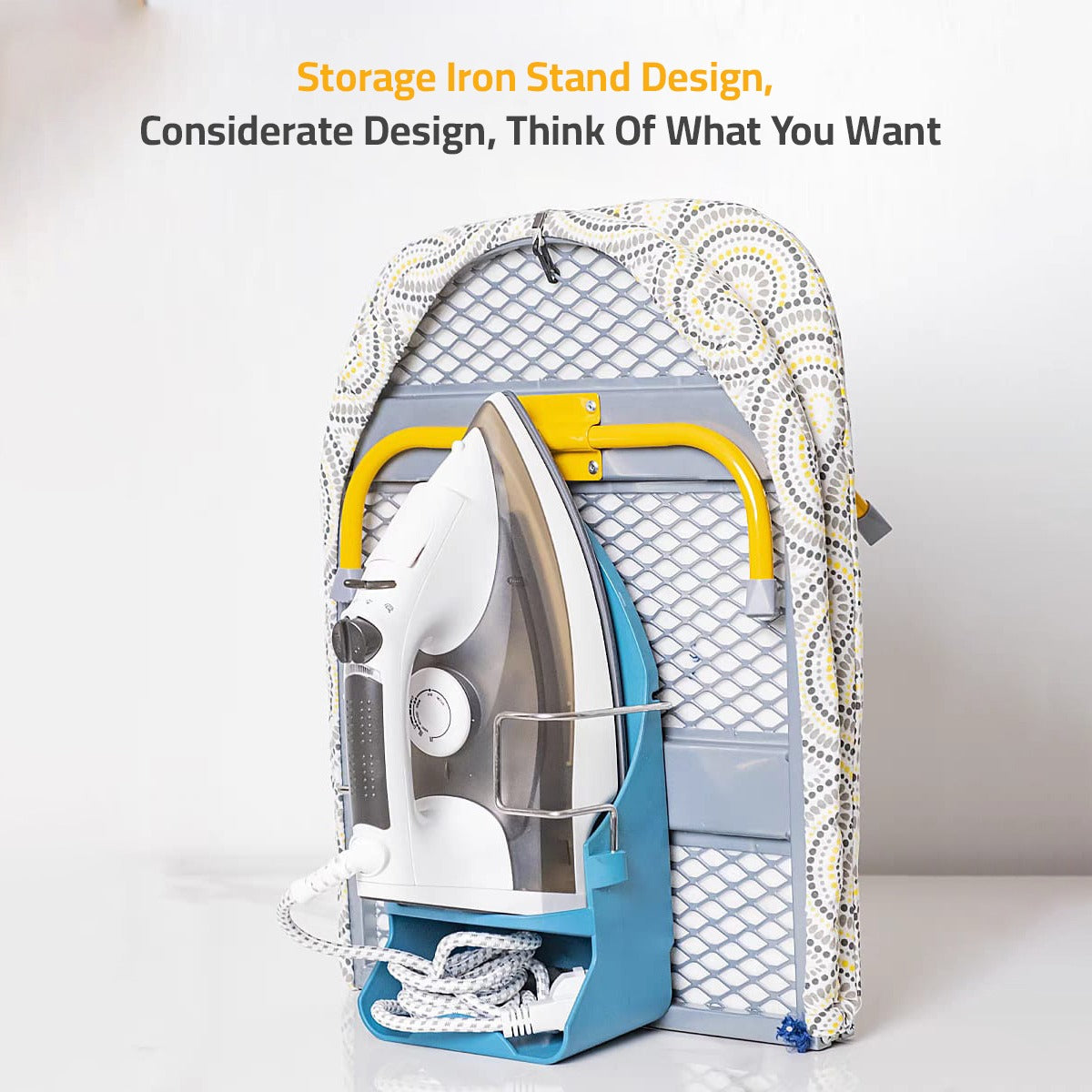 Tabletop Foldable Ironing Board With Iron Holder.
