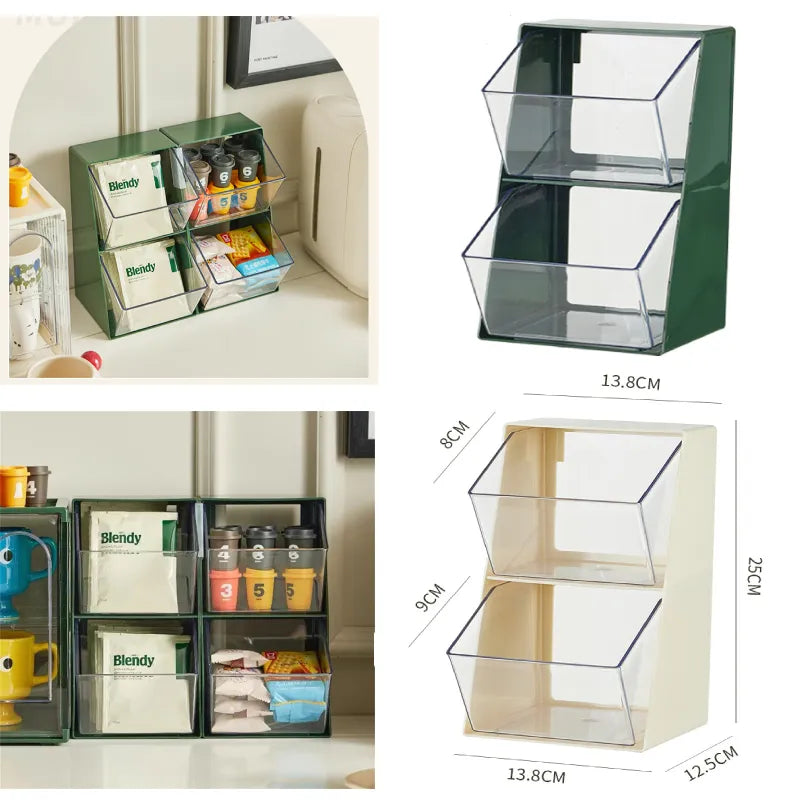 A group of multi-layer desktop dustproof storage rack and its size