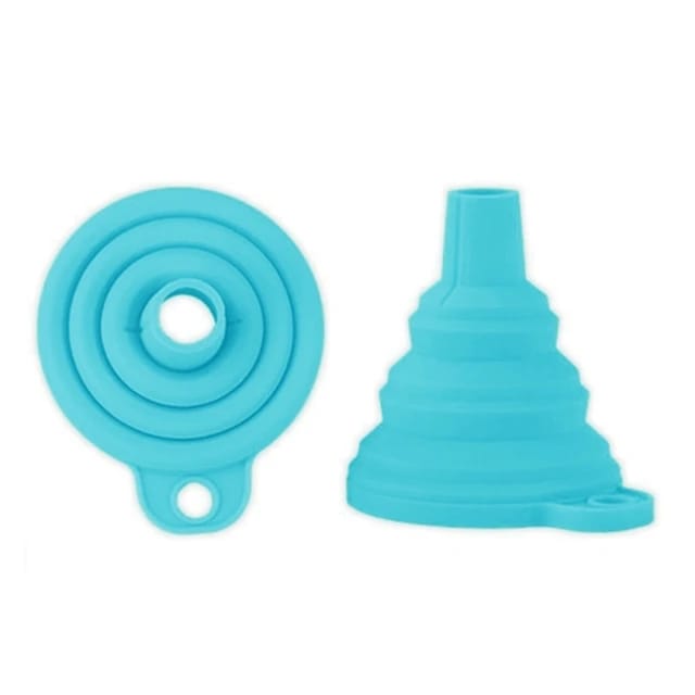 Silicone Telescopic Collapsible Mini Funnel for Liquid in blue color