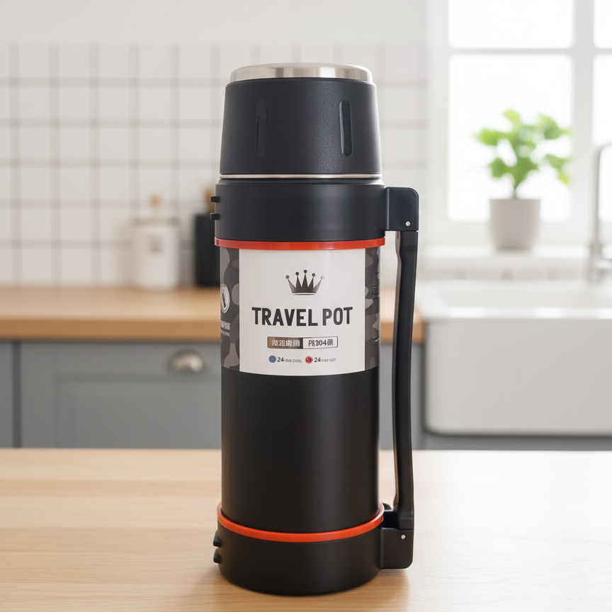 A Thermal Insulated Travel Flask.