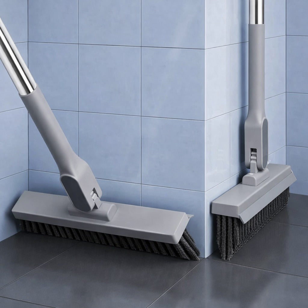 Toilet Floor Wiper Brush is Placed On the Side Of Bathroom.