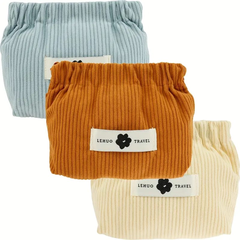 Travel Corduroy Storage Bag in 3 Colors.