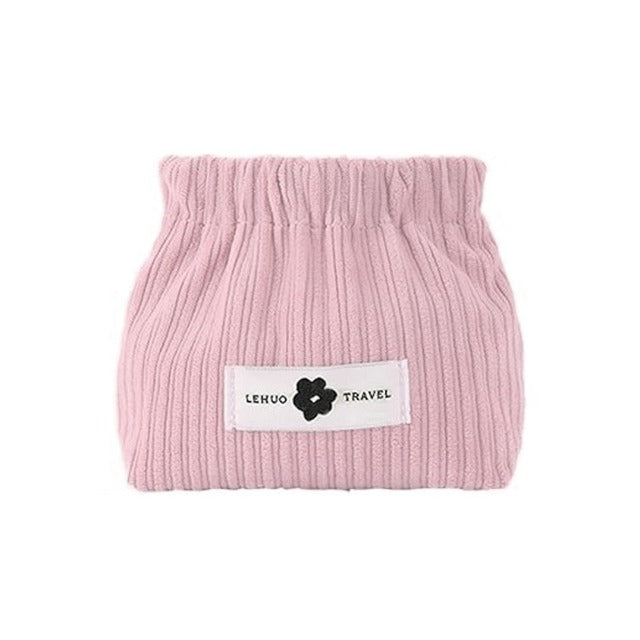 Pink Travel Corduroy Storage Bag.
