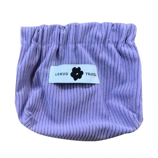 Purple Travel Corduroy Storage Bag.