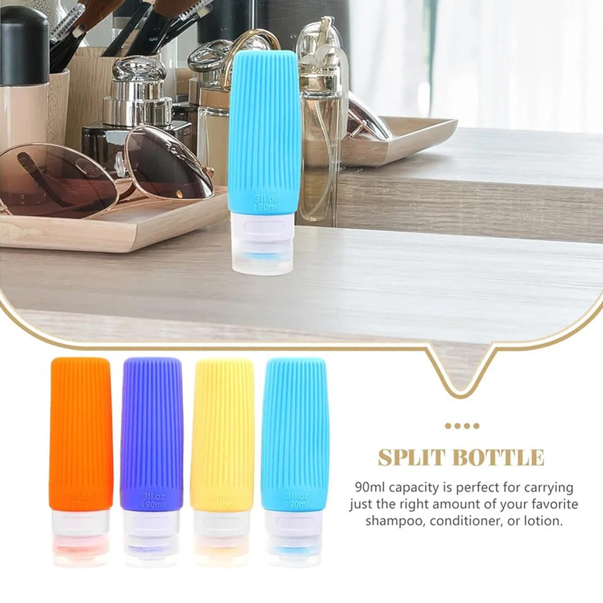 4 Pcs Portable Squeezy Refillable Dispenser.