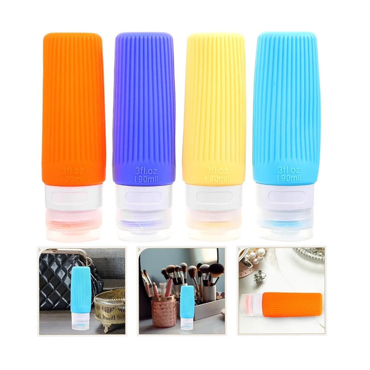 4 Set of Travel Toiletry Bottle.