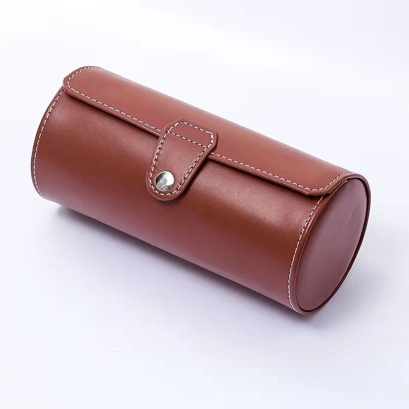 A Brown Travel Watch Case Organizer.