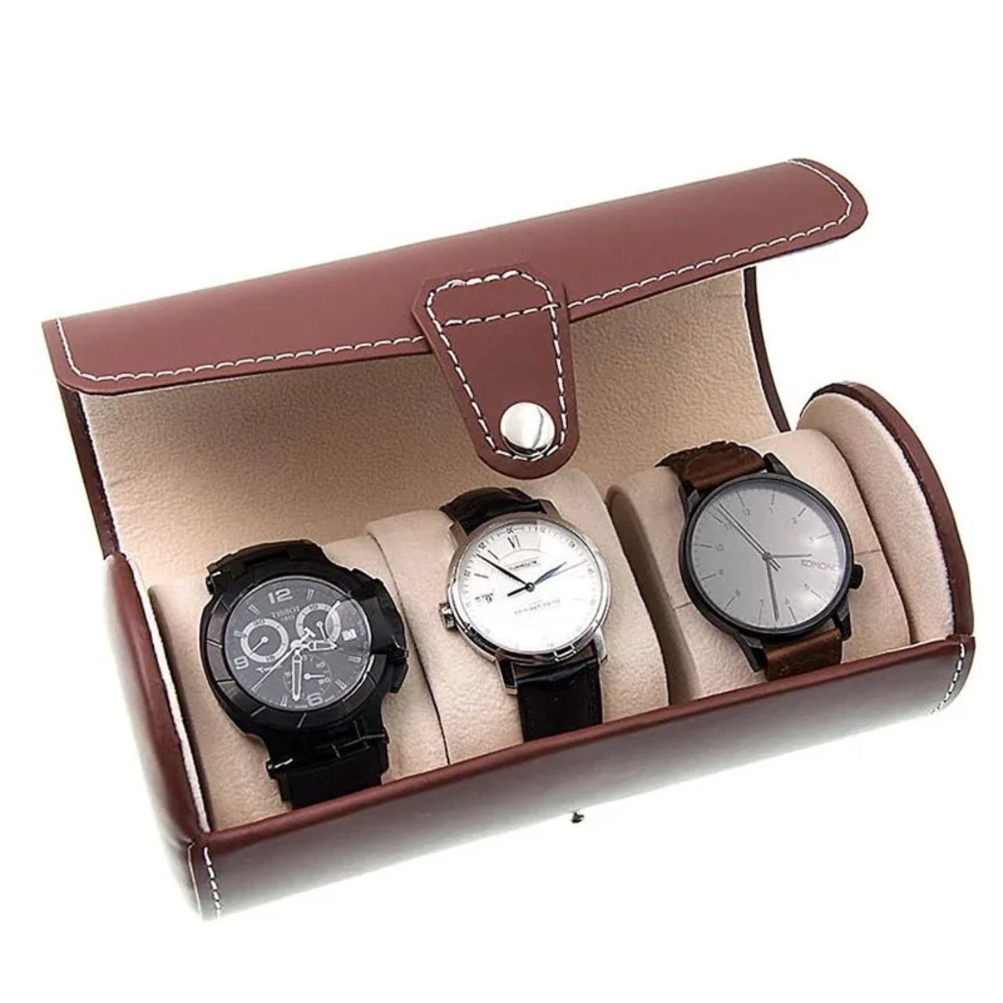 Watches are Organized in a Travel Watch Case Organizer.