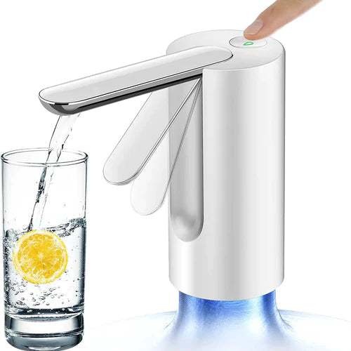 Someone is pressing the USB Charging Automatic Drinking Water Dispenser
