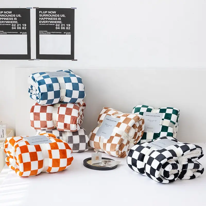 Ultra Soft Flannel Fleece Blanket Of Different Colors.