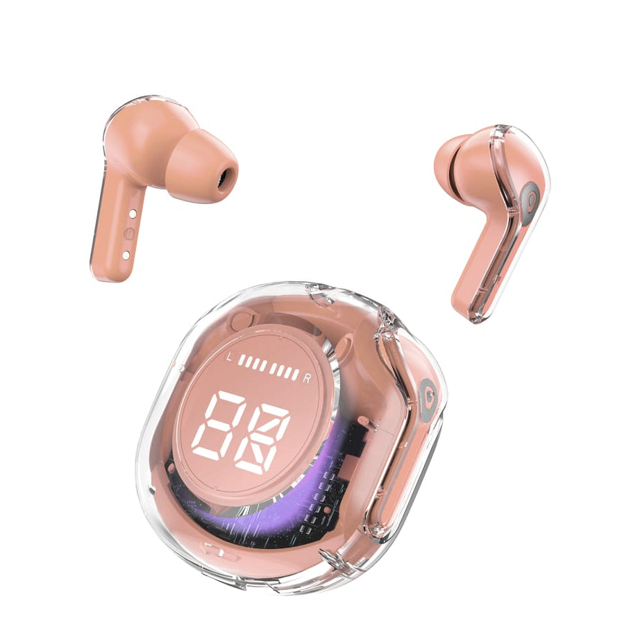 Ultrapods Pro True Wireless Headphones in Pink Color.