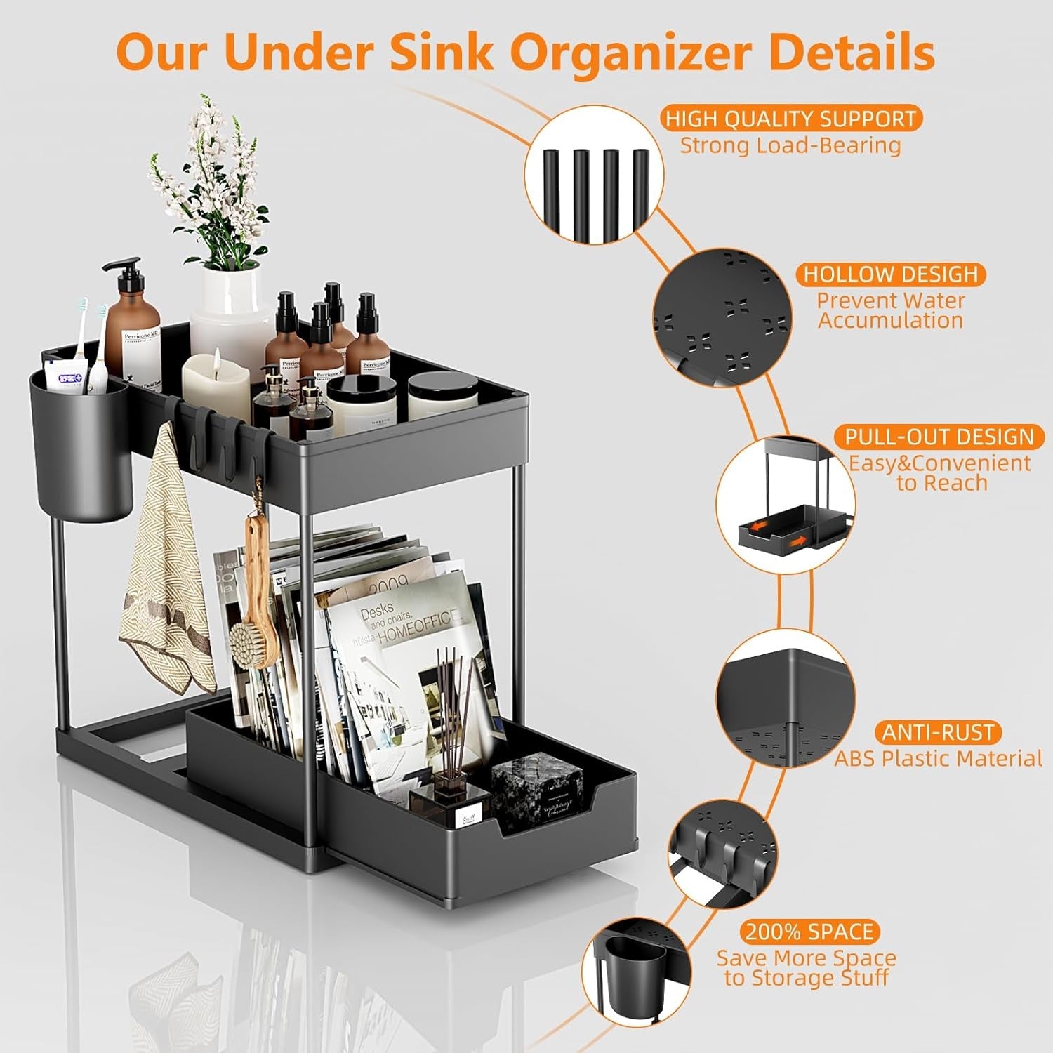 2 Tier Under Sink Organizer details